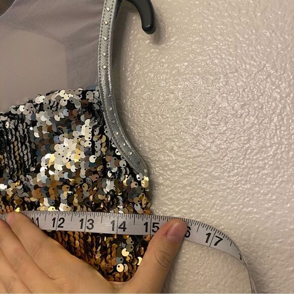 WEISSMAN Dance Costume gold ombre sequin biketard Party Party Party 16242 MA - Picture 4 of 15